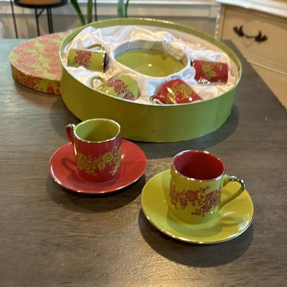 {Yedi Houseware} boho floral Nouveau Floral Cup & Saucer for 6 - Picture 2 of 7